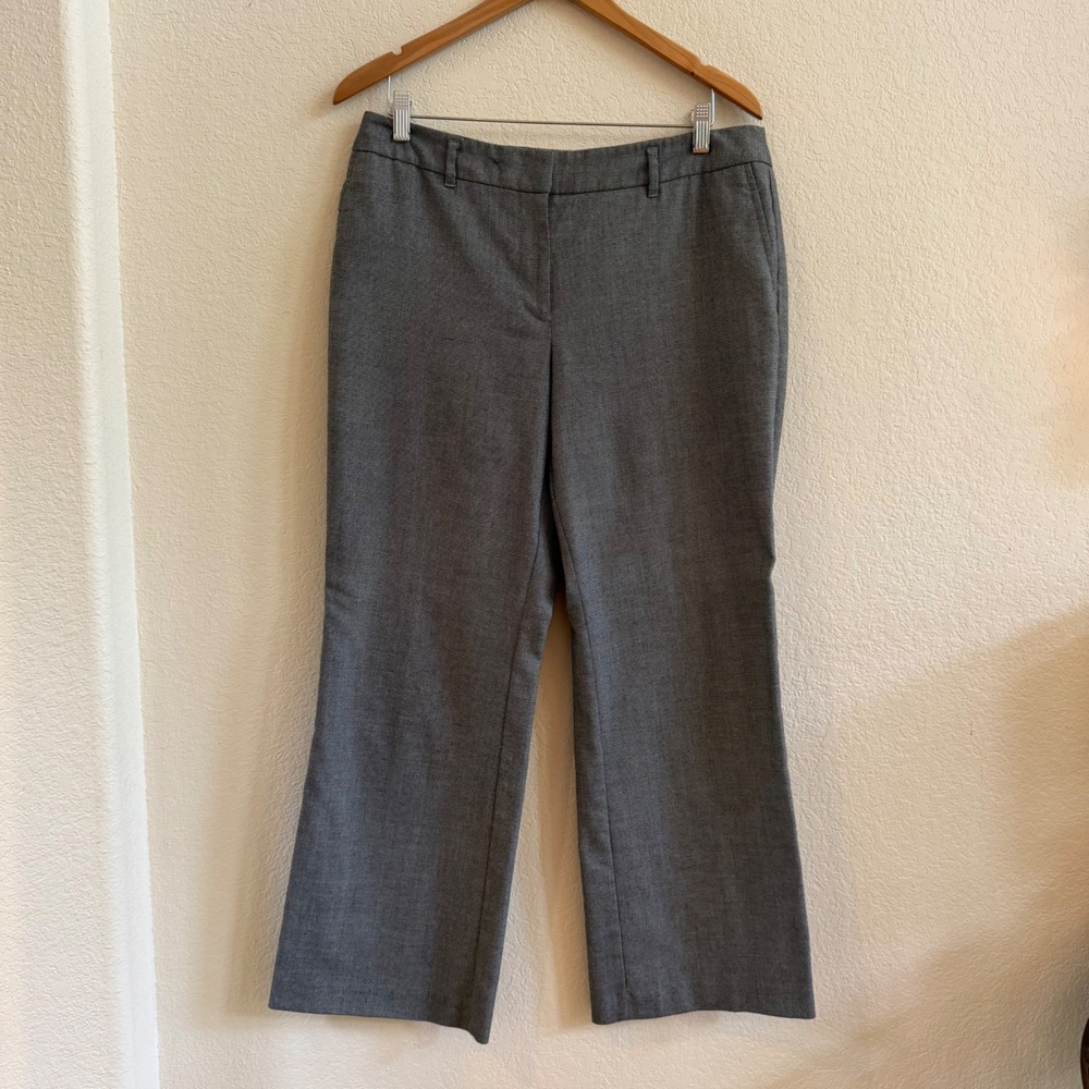 Ann Taylor LOFT Gray Textured Straight Leg Dress Pants Trousers Womens Size‎ 12P